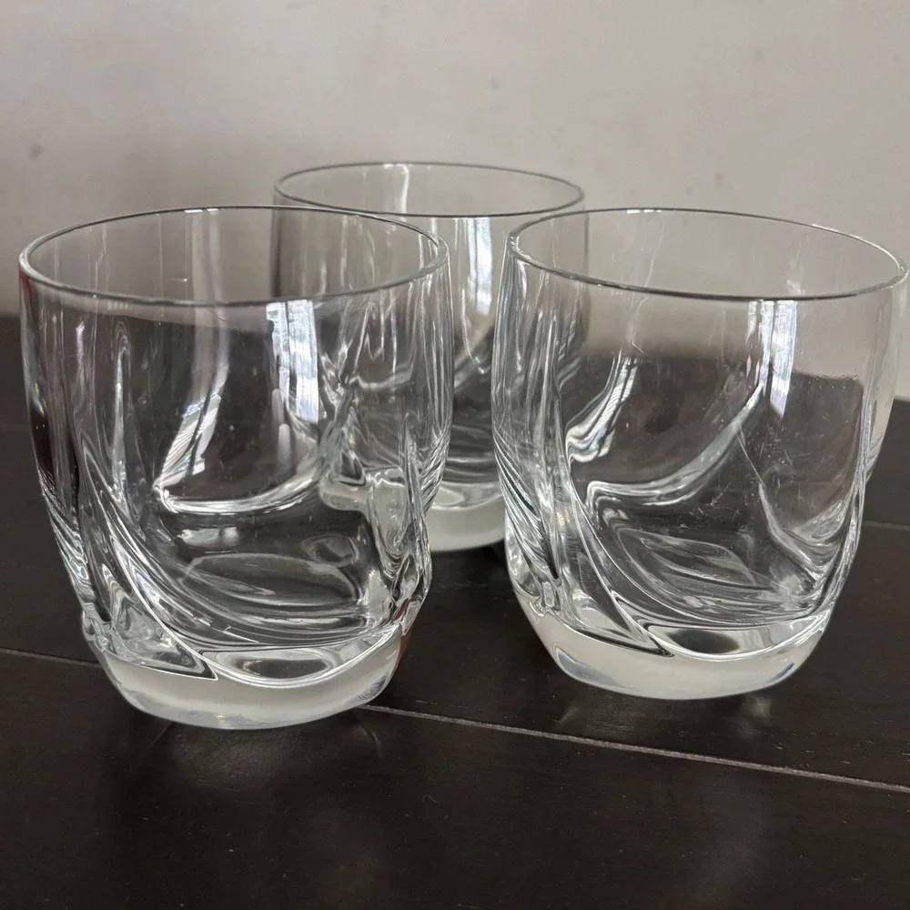 Set of 3 Luigi Bormioli Ravel Double Old‎ Fashioned Glasses | Twist Base | 10oz